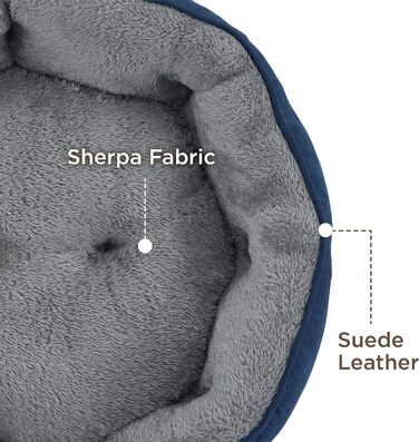 Ліжко для котів BEDSURE, 63x53x20 см, Navyblau (темно-синій), з подушкою, для котів та маленьких собак