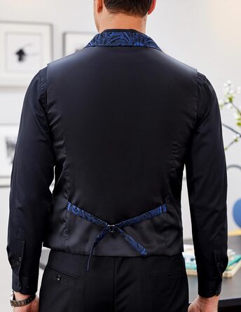 Чоловічий жилет Coofandy Paisley вікторіанський, готичний, в стилі стімпанк, формальний смокінг з лацканами, синій