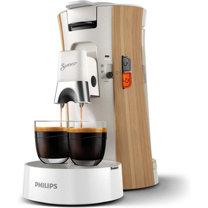 PHILIPS Senseo Select Coffee Pad Machine - Intensity Plus, Memo function for 3 coffee specialties, Crema Plus, Environmentally friendly product with 37% bio-based plastic, Silk White (CSA240/05)