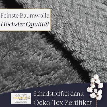 Liebenstein® Premium Towel Set - in anthracite - 2 shower towels 70x140 cm and 2 hand towels 50x100 cm made of finest cotton with 550 g/m² - exceptionally soft and absorbent