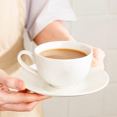 Набір кавових чашок Lovelasa Sweet 12 шт. з блюдцями, 230 мл, білий, для 6 осіб