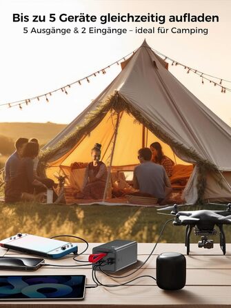 Портативний зарядний акумулятор Upgrade 90000mAh з LED дисплеєм, USB-C, 5 виходами та 2 входами, 30W PD, червоний