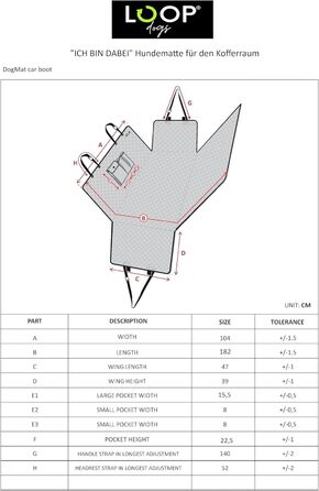 Ремінь безпеки для собак Loop для заднього сидіння авто, з карабіном, регульована довжина 60-80 см, аксесуар до килимка для собак NIMM Mich MIT (LOOP-DMK5000)