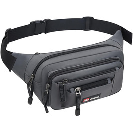 Водонепроникна поясна сумка-бананка для чоловіків та жінок. Багатофункціональна сумка на пояс з блискавкою. Підходить для подорожей, походів та активного відпочинку (Сірий)