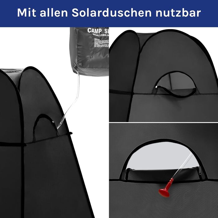 Portable Pop-Up Shower Toilet Privacy Tent - Outdoor Camping Toilet Shelter with Privacy Screen (Black, XL)