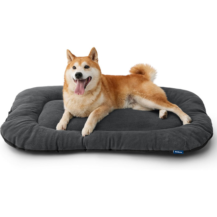 Килимок для собак BEDSURE: м'який, миючий, 74x46 см, сірий. Підходить для собак середніх розмірів.