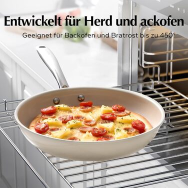Redchef Ceramic Induction Nonstick Pan Set - 20/24/28cm - PTFE, PFAS, PFOA Free - Compatible with All Cooktops, Oven Safe, Dishwasher Safe