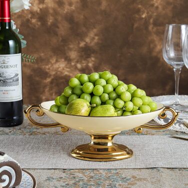 Золота етажерка Fanquare з 2 ярусами з кераміки та порцеляни, підставка для тортів, фруктів та капкейків