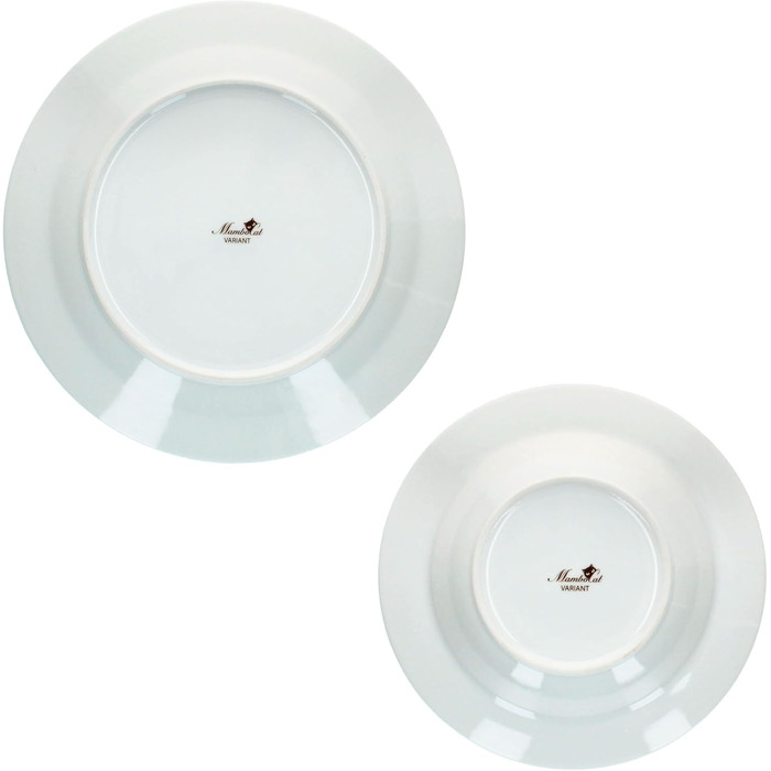 MamboCat Сервіз для столу 12 предметів (6 тарілок для супу та 6 тарілок для їжі) з кольорового порцеляну, для 6 осіб