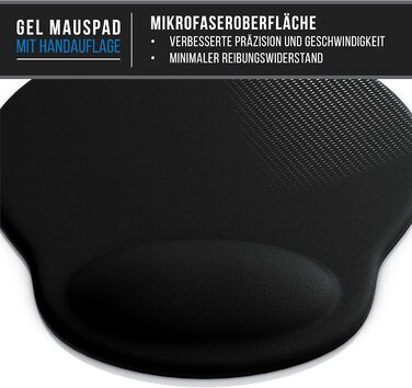Кисетковий Mousepad CSL з гелевою підкладкою для зап'ястя - чорний (круглий)