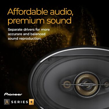 Автомобільна акустика Pioneer TS-A6991F 6x9 дюймів, 5-смугові коаксіальні динаміки, потужність 700Вт, RMS 120Вт, глибокий звук, монтажна глибина 86 мм, комплект 2 шт., з решіткою