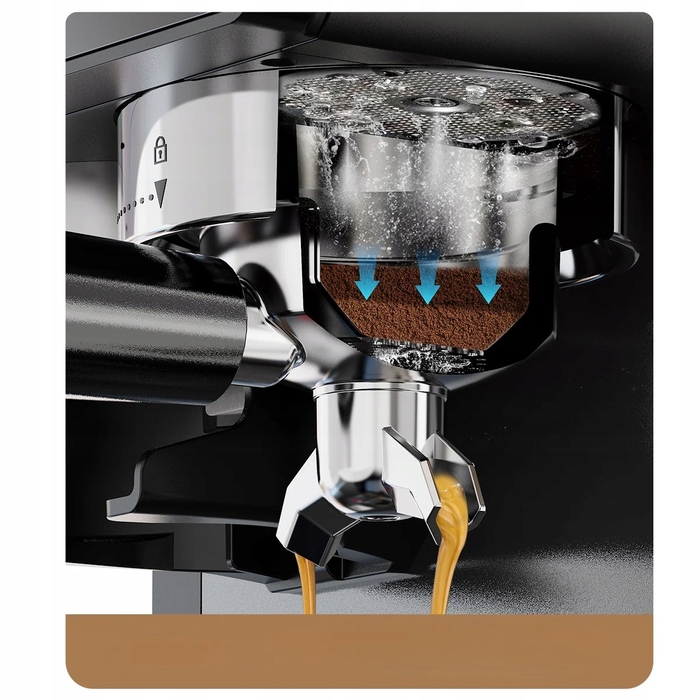 Ріжкова кавомашина HiBREW H20, 1350 Вт, чорна