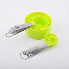 FBHappiness 8-Piece Measuring Cups and Spoons Set, Kitchen Measuring Spoons, Measuring Tools for Cooking and Baking, Durable PP (Color: E, Size: as shown)