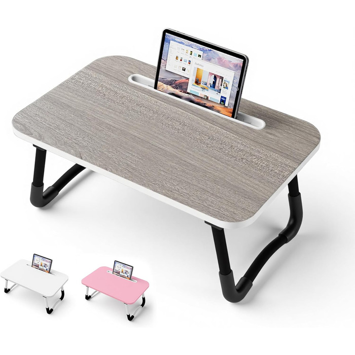 Столик для ноутбука на ліжко - Laptoptisch 48 x 30 см, сірий. Підходить для їжі, читання, роботи та відпочинку в ліжку, на дивані або в офісі.