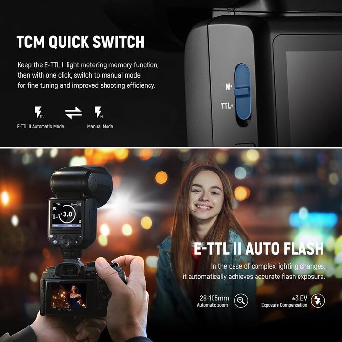 NEEWER Z2-S 2.4G TTL Speedlite для Sony: Потужний спалаху з розсіювачем та 3000mAh акумулятором