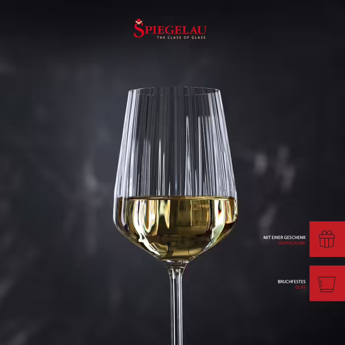 Spiegelau White Wine Glasses, Set of 4, 440 ml, LifeStyle, 4450172, Crystal Glass Wine Glass, Dishwasher-Safe, Clear