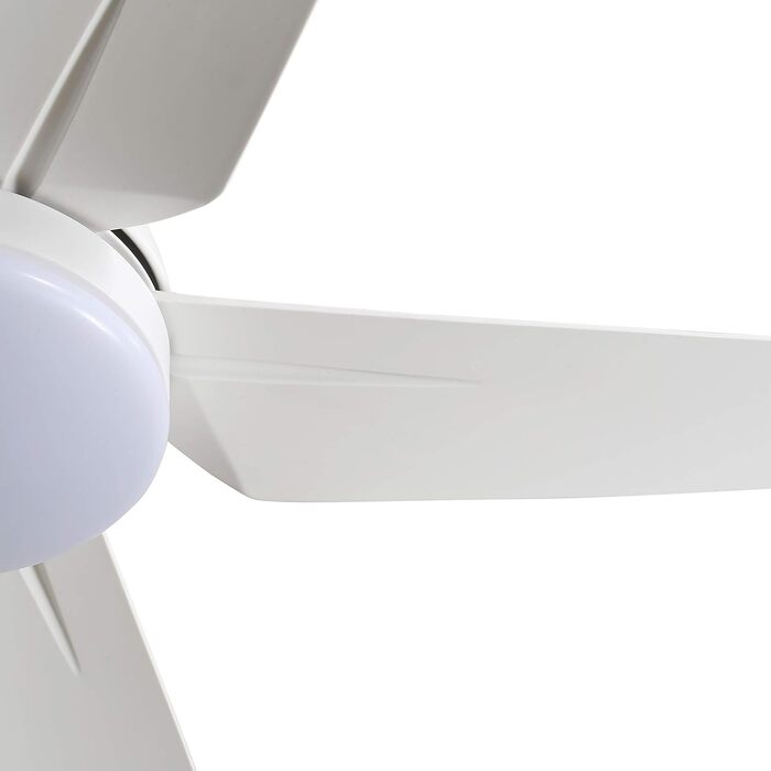 Стеляний вентилятор FINXIN з LED-лампою 132/122 см для спальні, вітальні, їдальні. Включає мотор, пульт керування (5 лопатей, білий)