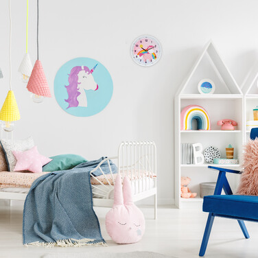Relaxdays Настінний годинник з єдинорогом