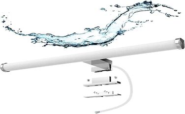 Azhien LED Mirror Light Bathroom 10W 820LM Neutral White 4000K, Slim 14mm Width 3in1 Mounting IP44 230V Wall Light Mirror Lamp 600mm, Flicker-Free Bathroom Cabinet Mirror Lights (40cm)