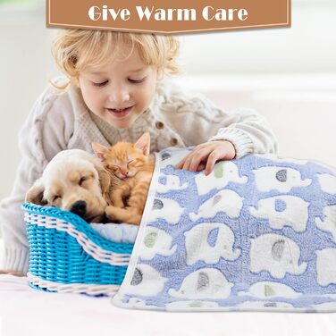 М'яка ковдра для собак та котів Sinmoe 12 шт. (40 x 60 см) з принтом лапок, кісток, зірок, слоників