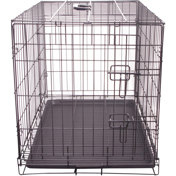 Міцна складана переноска для собак з металевого дроту з піддоном, одностулковими дверима, 76,2 x 48,3 x 53,3 см, чорна