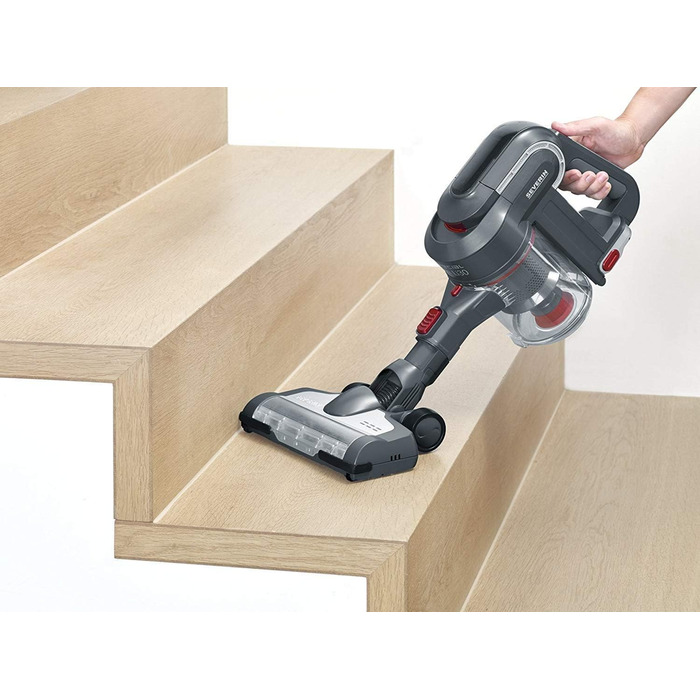 Пилсос Severin S'Power topspin Li 30 ручний та для стіни, акумуляторний, 22.2V, сірий/червоний, HV 7165 Single