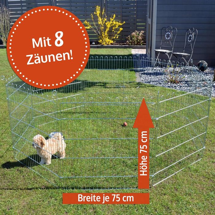 Вольєр для дрібних тварин та собак/цуценят Zooprinz Premium XXL - з сіткою, для дому та вулиці, зимостійкий (75 см)