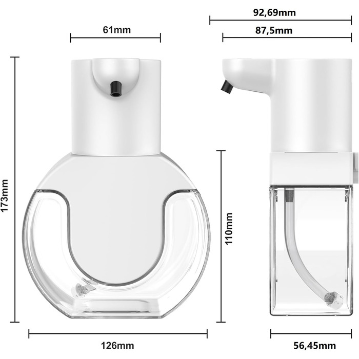 Автоматичний диспенсер для мила на батарейках, USB, безконтактний, настінний, 420 мл