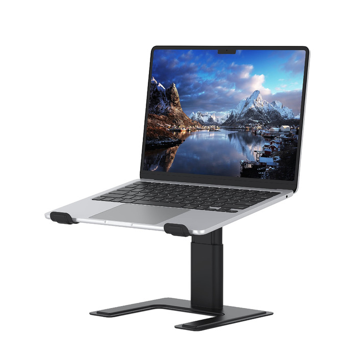 Підставка для ноутбука ALASHI, регульована висота, ергономічна, металева, чорна (10-15.6 дюймів)