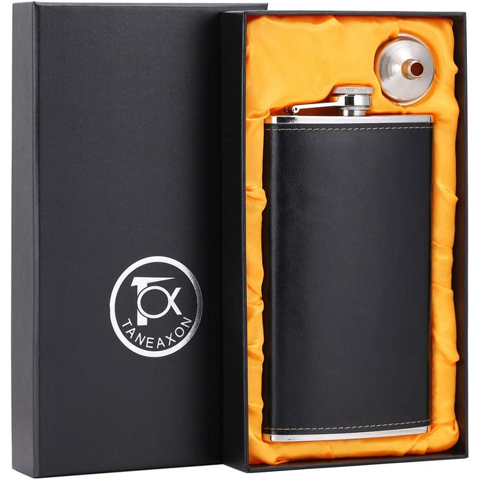 Фляга з імітацією крокодилячої шкіри, нержавіюча сталь, 510 мл, для віскі та лікеру, обгорнута в PU-шкіру, TANEAXON