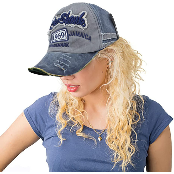 Кепка бейсболка Vintage Baumwolle з бавовни, випрасувана джинсова, ретро, з витертими краями, для чоловіків та жінок, регульованого розміру, стильна, спортивна, кепка-трекер, класична, hip hop