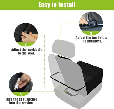 Автокрісло для собак Pecute, 43x43x30 см, чорне. Водонепроникне, стійке до подряпин, з підсиленими боковинами та кишенями. Для собак середніх та маленьких порід.