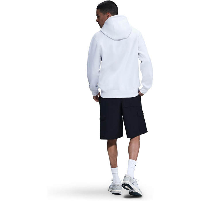 Чоловіче худі Nike Sportswear Club Fleece BV2654 біле з чорним логотипом, розмір M