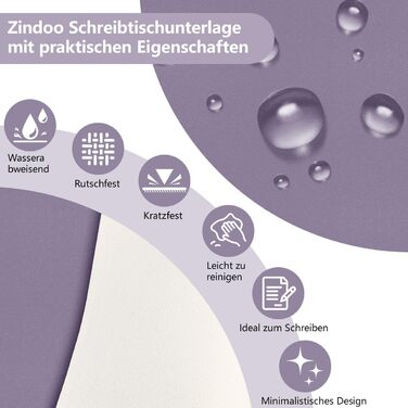 Килимок для столу Zindoo XL 120x60 см Лаванда - захист від подряпин, водостійкий, для миші та письма