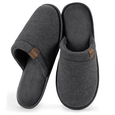 Чоловічі домашні капці RockDove LiteStep з вельвету та піною з ефектом пам'яті (Memory Foam), темно-сірі, розмір 42/43 EU
