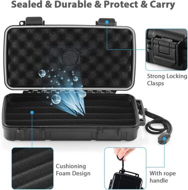 Зігеренний гумодор для подорожей - кейс з вологостійкою пластиною, водонепроникний, міцний, для 5 цигарок, портативна коробка, подарунок для чоловіків (Small)