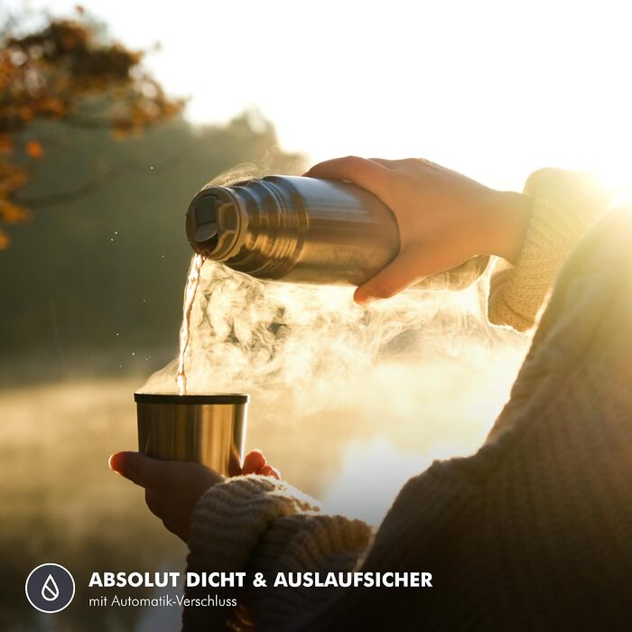 Термос Thermos Light & Compact із чашкою-кришкою, нержавіюча сталь, 1.0 л, сріблявий матовий