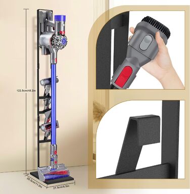 Підставка для пилососа OUTBROS сумісна з Dyson Gen5 V15s V15 V12 Slim V11 V10 V8 V7 V6, металева, без свердління, чорна