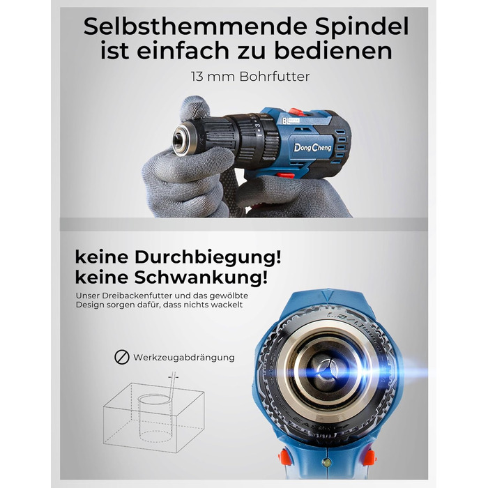 Акумуляторний ударний дриль-шуруповерт DongCheng 18V 50Nm, безщітковий, комплект 19 шт.