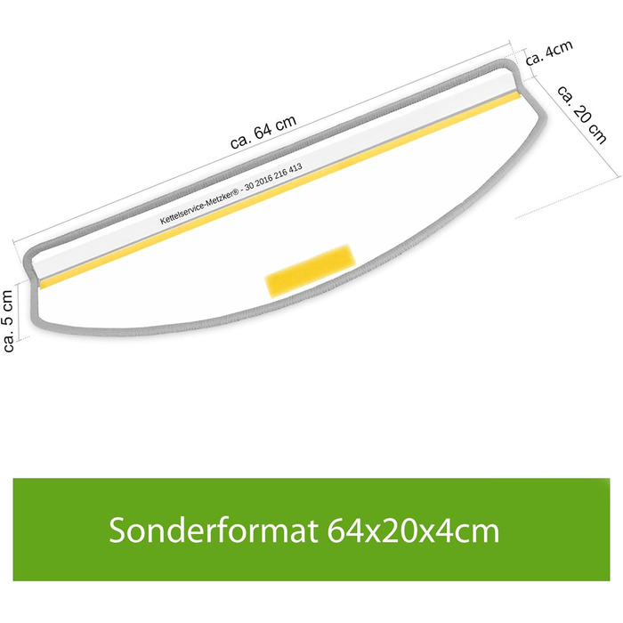 Ступінчасті килимки Kettelservice-Metzker Ariston для сходів, кавово-коричневого кольору, 15 шт. (64/20 см, напівкруглі)
