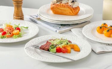 Набір сервірувальних тарілок UIBFCWN, 8 штук, порцеляна, 25,4 x 15,2 см, білі, для десерту, суші, закусок, тортів, салатів