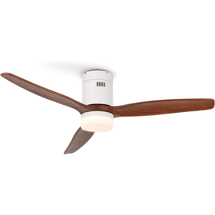 Вентилятор стельовий WINDCALM M з ABS корпусом, деревоподібні крила, Wi-Fi, пульт, 40W, Ø132cm, 6 швидкостей, таймер, DC-двигун, літньо-зимовий режим, з підсвічуванням