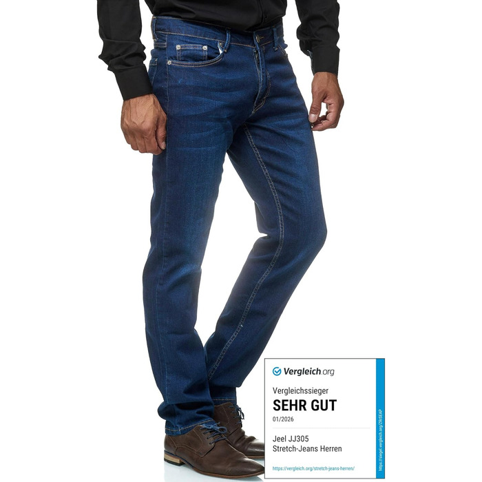 Чоловічі джинси JEEL Regular Fit Straight Cut - сині, еластичні, базовий варіант, 36W/32L