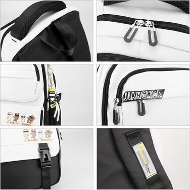 Шкільний рюкзак JANSBEN: водонепроникний, для підлітків, з відділенням для ноутбука, 30L, нейлон, коричневий