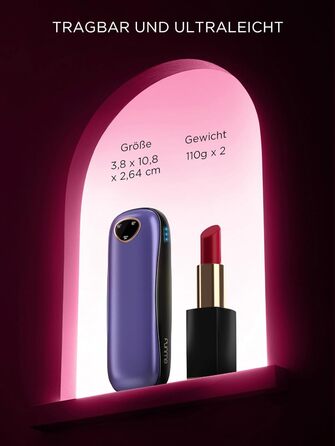 Електричні грілки для рук Funme® 10000mAh (2 шт.) з подарунковою коробкою. USB Powerbank, багаторазові, портативні, до 60°C, для жінок, ідеальні для активного відпочинку. OT95 (фіолетове золото)