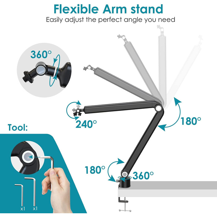 Кріплення для мікрофона HyperX QuadCast та інші - YOUSHARES W22 (з поп-фільтром)