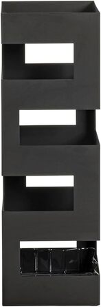 HAKU Modern White Metal Umbrella Stand - 16x48x16 cm - Black Accent