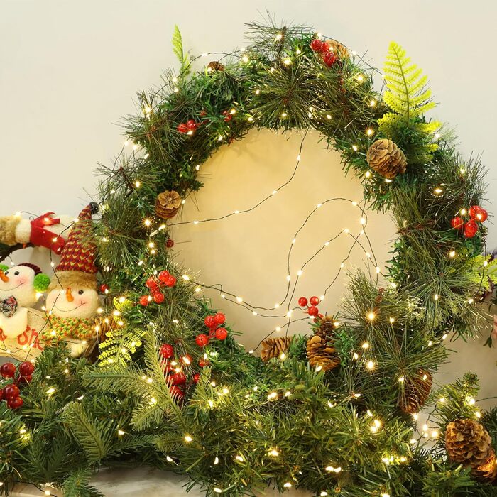 Гірлянда світлодіодна BrizLabs 40м, 800 LED, тепле біле світло, для прикраси дому, саду, балкону, вечірки. Водостійка, 8 режимів