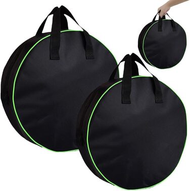 Cartlant 2 Pack Charging Cable Bag Electric Vehicle, Waterproof Cable Bag Camping Extension Cord Organizer Round, Portable EV Storage Bag Large for Garden Accessories, Hoses, E-Car