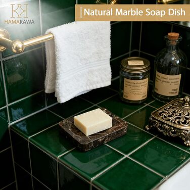 Миска для мила Naturmarmor, темно-коричнева, прямокутна, 12x9 см. Тримач для мила з вапняку, для ванної кімнати та кухні